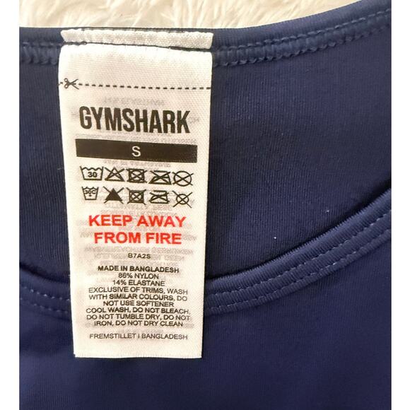 Gymshark Long Sleeve Crop Top Size Small Blue Athleisure New In Bag - Picture 3 of 5